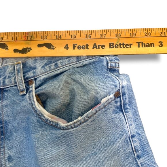 VTG Lucky Brand Men’s Blue Faded Jeans Denim 36x32 Relax Fit Zip Made in USA - Picture 8 of 16